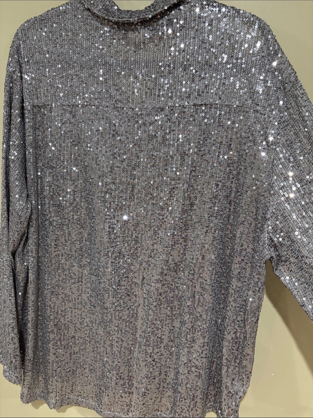 POL silver sequin button down - Picture 4 of 4